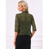 image:imageAllegra K Lace Shrug for Women Bolero Cardigan Half Sleeve Cover Up TopOlive Green