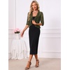 image:imageAllegra K Lace Shrug for Women Bolero Cardigan Half Sleeve Cover Up TopOlive Green