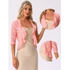 image:imageAllegra K Lace Shrug for Women Bolero Cardigan Half Sleeve Cover Up TopPink