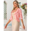 image:imageAllegra K Lace Shrug for Women Bolero Cardigan Half Sleeve Cover Up TopPink