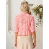 image:imageAllegra K Lace Shrug for Women Bolero Cardigan Half Sleeve Cover Up TopPink