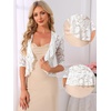 image:imageAllegra K Lace Shrug for Women Bolero Cardigan Half Sleeve Cover Up TopWhite