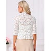 image:imageAllegra K Lace Shrug for Women Bolero Cardigan Half Sleeve Cover Up TopWhite