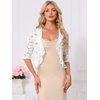 image:imageAllegra K Lace Shrug for Women Bolero Cardigan Half Sleeve Cover Up TopWhite