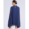 image:imageAllegra K Women Chiffon Pleated Flowy Cloak Sleeve Cape Knee Length DressDark Blue