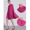image:imageAllegra K Women Chiffon Pleated Flowy Cloak Sleeve Cape Knee Length DressPeach Pink