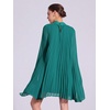 image:imageAllegra K Women Chiffon Pleated Flowy Cloak Sleeve Cape Knee Length DressPeacock Teal