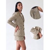 image:imageAllegra K Womens 2 Piece Plaid Blazer Suits Jacket Bodycon Mini Skirt SetsBrown