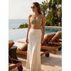 image:imageAllegra K Womens Bra Strapless Front Buckle Wireless MeshKhaki