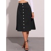 image:imageAllegra K Womens Denim Skirt A Line Button Down Midi Jean SkirtsBlack