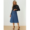 image:imageAllegra K Womens Denim Skirt A Line Button Down Midi Jean SkirtsBlue