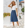 image:imageAllegra K Womens Denim Skirt A Line Button Down Midi Jean SkirtsBlue