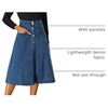 image:imageAllegra K Womens Denim Skirt A Line Button Down Midi Jean SkirtsBlue