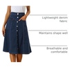 image:imageAllegra K Womens Denim Skirt A Line Button Down Midi Jean SkirtsDark Blue