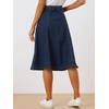 image:imageAllegra K Womens Denim Skirt A Line Button Down Midi Jean SkirtsDark Blue