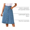 image:imageAllegra K Womens Denim Skirt A Line Button Down Midi Jean SkirtsLight Blue