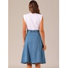 image:imageAllegra K Womens Denim Skirt A Line Button Down Midi Jean SkirtsLight Blue
