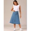 image:imageAllegra K Womens Denim Skirt A Line Button Down Midi Jean SkirtsLight Blue
