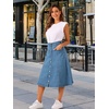 image:imageAllegra K Womens Denim Skirt A Line Button Down Midi Jean SkirtsLight Blue