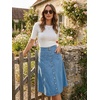 image:imageAllegra K Womens Denim Skirt A Line Button Down Midi Jean SkirtsLight Blue