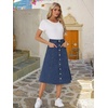 image:imageAllegra K Womens Denim Skirt A Line Button Down Midi Jean SkirtsMedium Blue