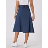 image:imageAllegra K Womens Denim Skirt A Line Button Down Midi Jean SkirtsMedium Blue