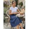 image:imageAllegra K Womens Denim Skirt A Line Button Down Midi Jean SkirtsMedium Blue