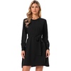 image:imageAllegra K Knit Sweater Dresses for Womens Aline Mini Dress with BeltBlack
