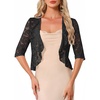 image:imageAllegra K Lace Shrug for Women Bolero Cardigan Half Sleeve Cover Up TopBlack