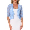image:imageAllegra K Lace Shrug for Women Bolero Cardigan Half Sleeve Cover Up TopLight Blue