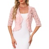 image:imageAllegra K Lace Shrug for Women Bolero Cardigan Half Sleeve Cover Up TopLight Pink