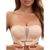 image:imageAllegra K Womens Bra Strapless Front Buckle Wireless MeshBeige