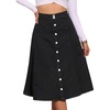 image:imageAllegra K Womens Denim Skirt A Line Button Down Midi Jean SkirtsBlack