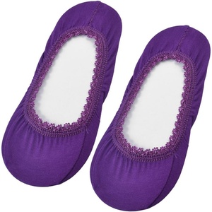 image:imageAllegra K Summer Elastic Flower Hem Low Ankle Invisible Boat Socks forPurple