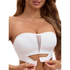 image:imageAllegra K Womens Bra Strapless Front Buckle Wireless MeshWhite