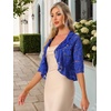 image:imageAllegra K Lace Shrug for Women Bolero Cardigan Half Sleeve Cover Up TopRoyal Blue
