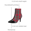image:imageAllegra K Women Houndstooth Pointed Toe Stiletto Heels Ankle BootiesRed Green