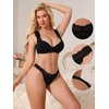 image:imageAllegra K Women Low Waist Floral Lace Breathable Stretch VShaped ThongsBlack