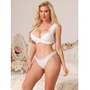 image:imageAllegra K Women Low Waist Floral Lace Breathable Stretch VShaped ThongsWhite