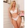 image:imageAllegra K Women Low Waist Floral Lace Breathable Stretch VShaped ThongsWhite