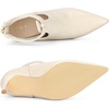 image:imageAllegra K Women Pointy Toe Stiletto Heel Back Zip BootiesBeige