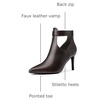 image:imageAllegra K Women Pointy Toe Stiletto Heel Back Zip BootiesDark Brown