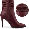 image:imageAllegra K Women Slouched Stiletto Heels Pointed Toe Ankle BootBurgundy