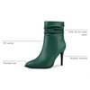 image:imageAllegra K Women Slouched Stiletto Heels Pointed Toe Ankle BootDark Green