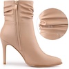image:imageAllegra K Women Slouched Stiletto Heels Pointed Toe Ankle BootNude
