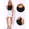 image:imageAllegra K Women Sparkly Crew Neck Sleeveless Slimming Bodysuit Tank TopBlack