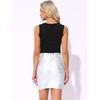 image:imageAllegra K Women Sparkly Crew Neck Sleeveless Slimming Bodysuit Tank TopBlack