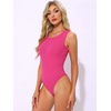 image:imageAllegra K Women Sparkly Crew Neck Sleeveless Slimming Bodysuit Tank TopHot Pink