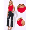 image:imageAllegra K Women Sparkly Crew Neck Sleeveless Slimming Bodysuit Tank TopRed