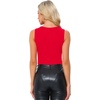 image:imageAllegra K Women Sparkly Crew Neck Sleeveless Slimming Bodysuit Tank TopRed